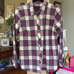 Ladies Talbots plaid blouse